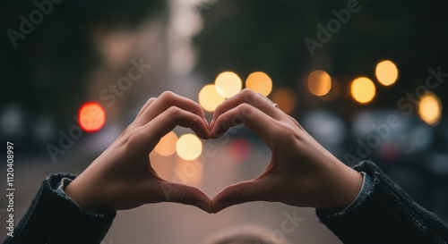 Hands forming a heart shape gesture for love and peace, compassion, unity, and emotional connection design inspirations, valentine day. photo