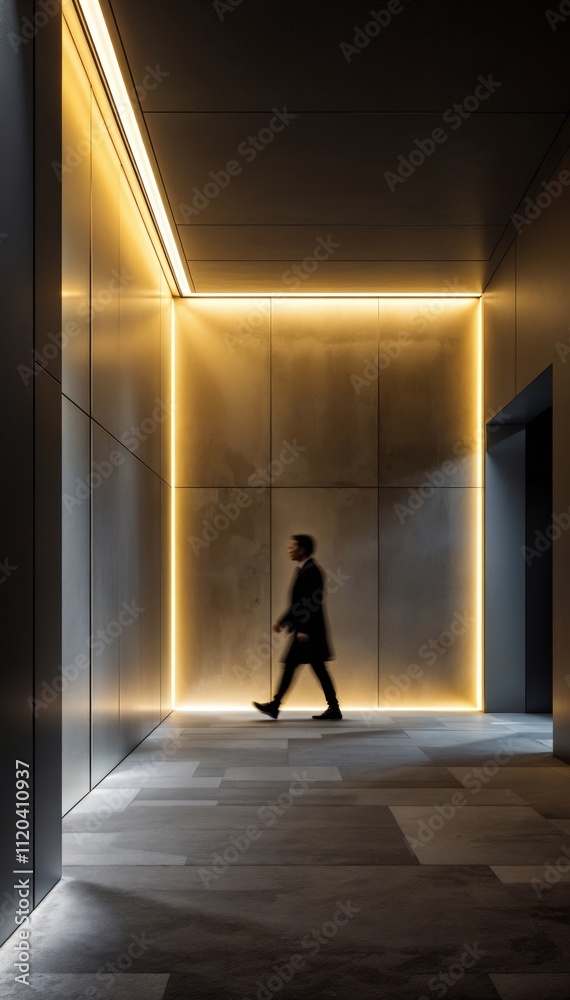 silhouette of a person walking in a corridor silhouette of a person walking in a corridor