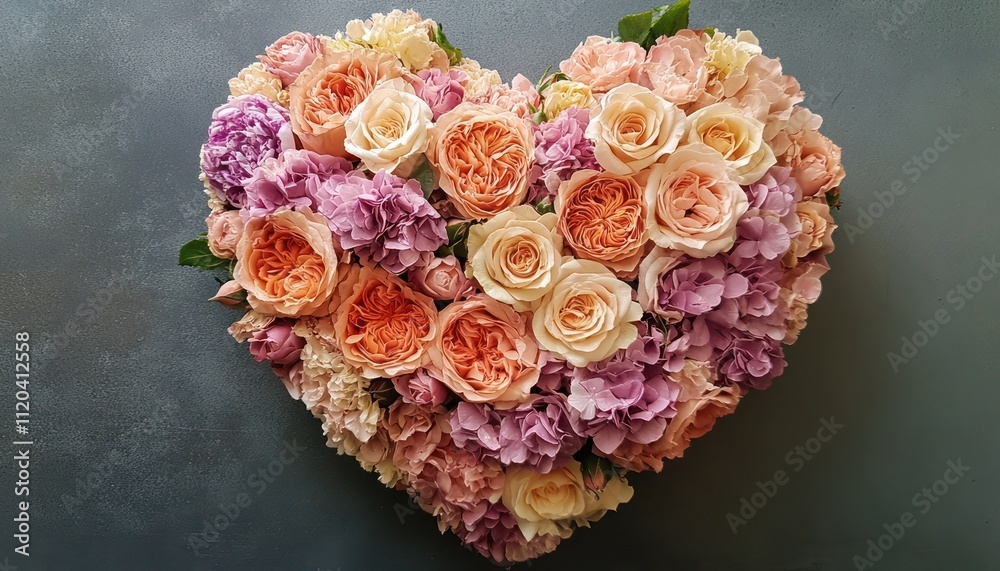 Rose formed into a heart shape, evoking romantic and floral elegance Rose formed into a heart shape, evoking romantic and floral elegance