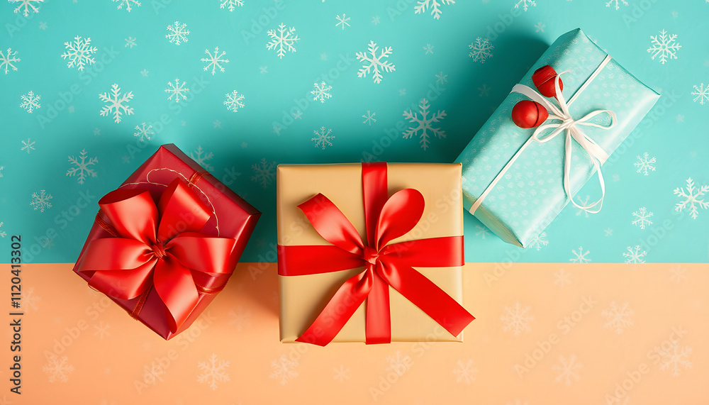 Wrapping paper pattern for various festive occasions, winter holiday season. Bright textured ornament backdrop. Background, copy space, top view, crop shot Wrapping paper pattern for various festive occasions, winter holiday season. Bright textured ornament backdrop. Background, copy space, top view, crop shot