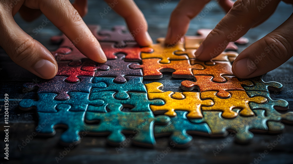 hands holding puzzle
