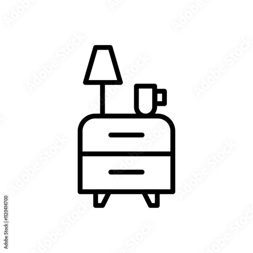 Bedside table icon Thin line art collection