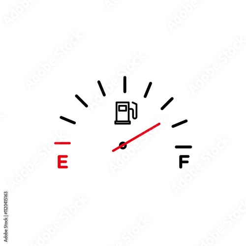 Car fuel indicator icon Thin line art collection