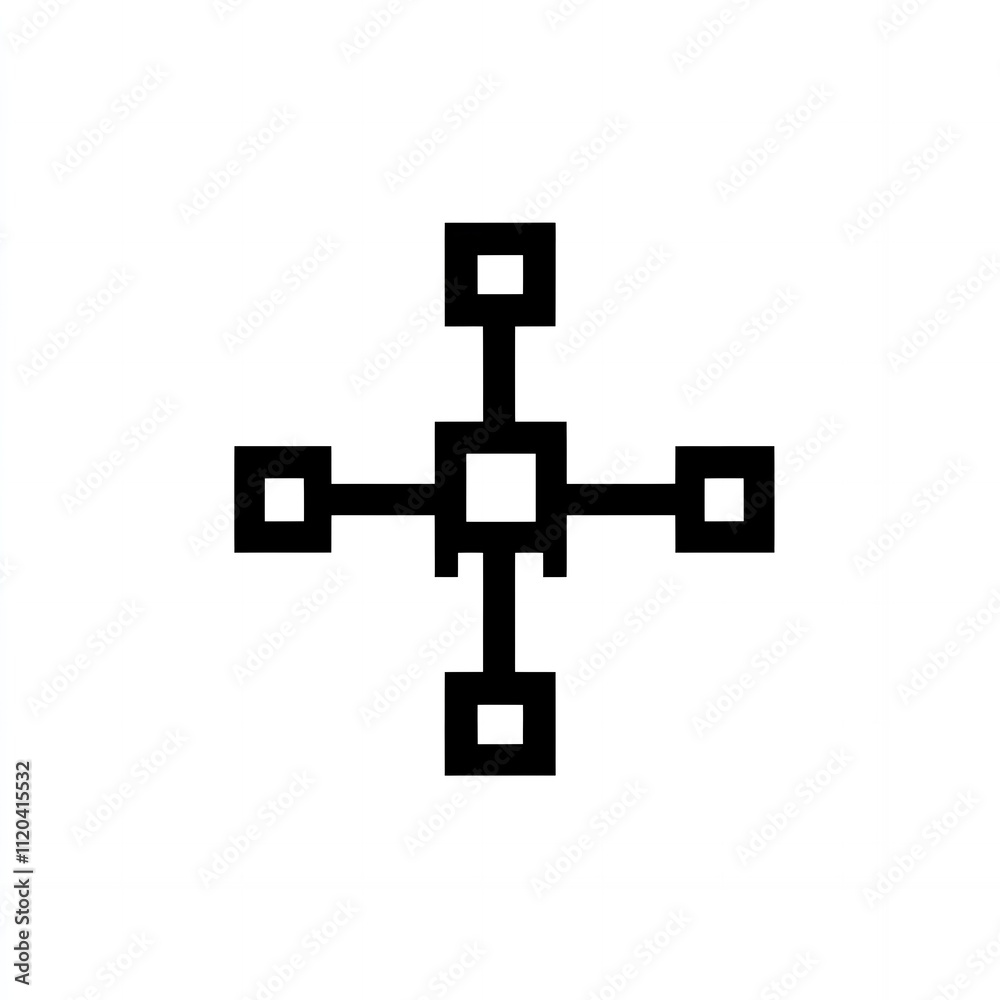 Obraz premium Abstract geometric design with interconnected squares.