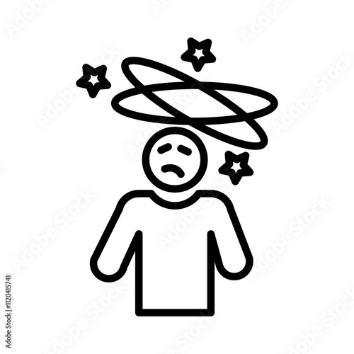 Dizziness icon Thin line art collection