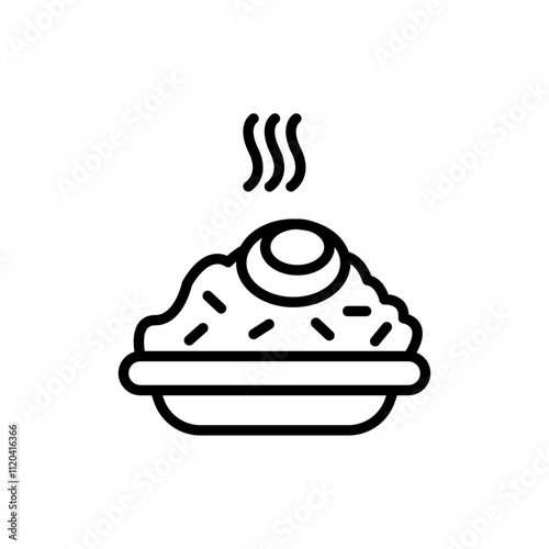 Fried Rice icon Thin line art collection