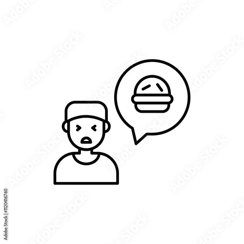 Hungry icon Thin line art collection