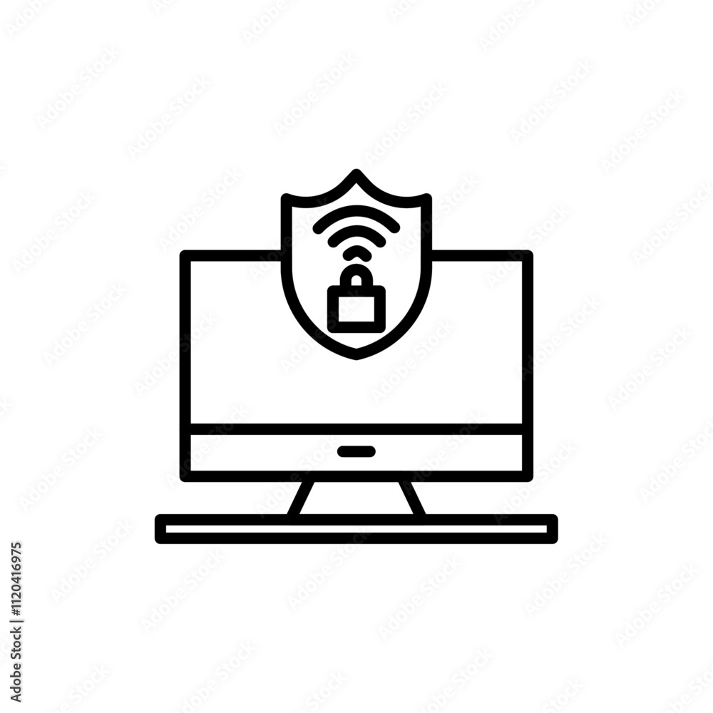 IOT security tools icon Thin line art collection IOT security tools icon Thin line art collection