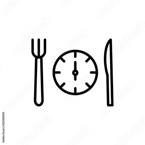 Intermittent fasting icon Thin line art collection