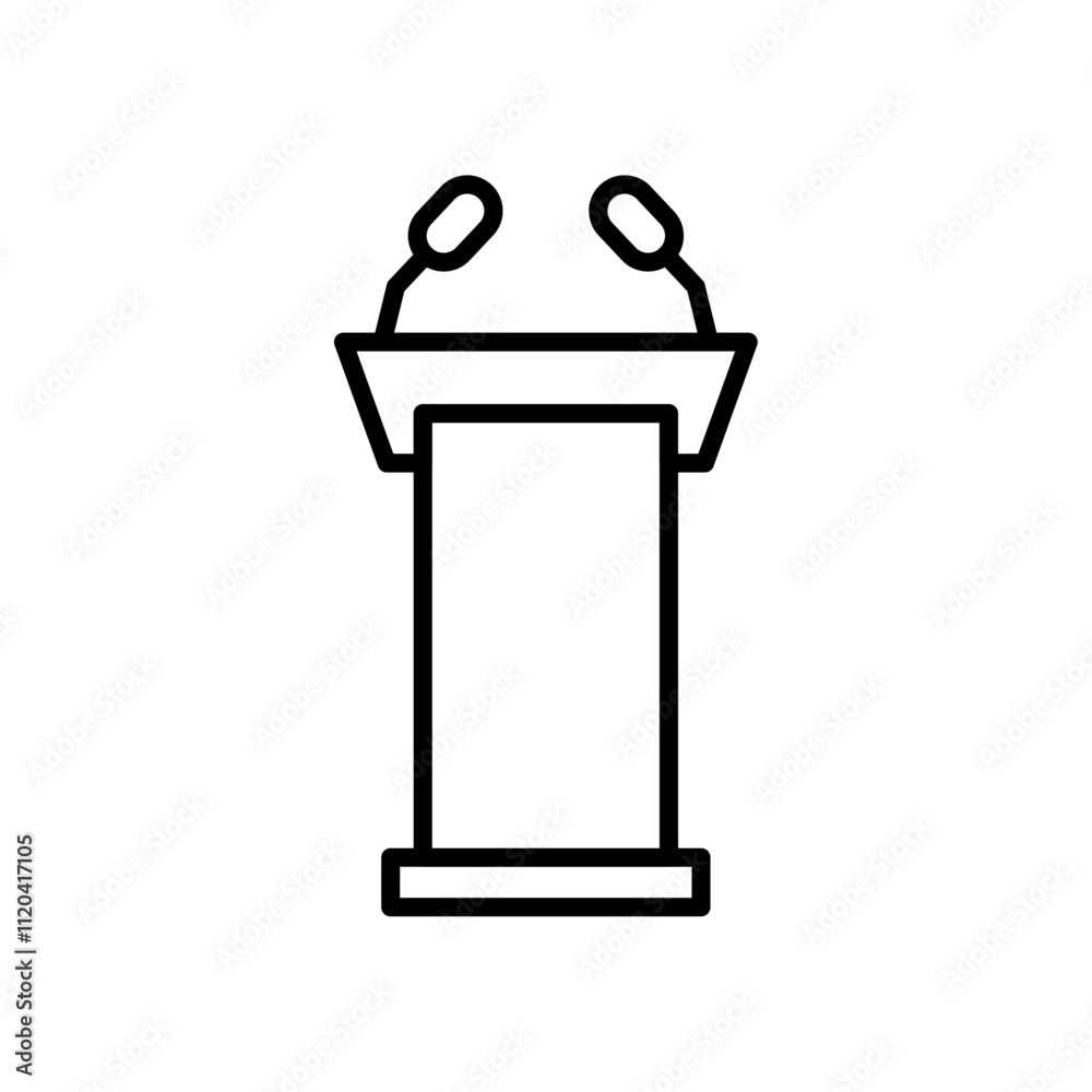 Lectern icon Thin line art collection