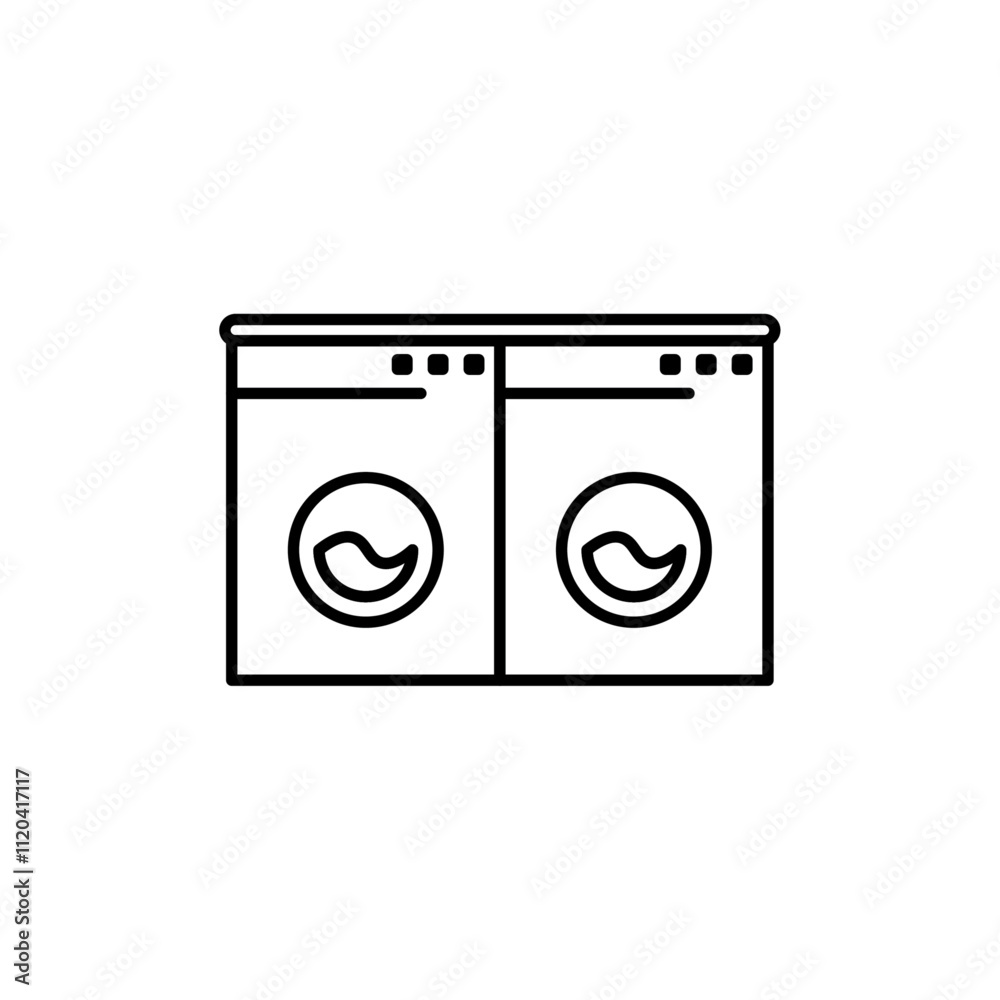 Laundry zone icon Thin line art collection Laundry zone icon Thin line art collection