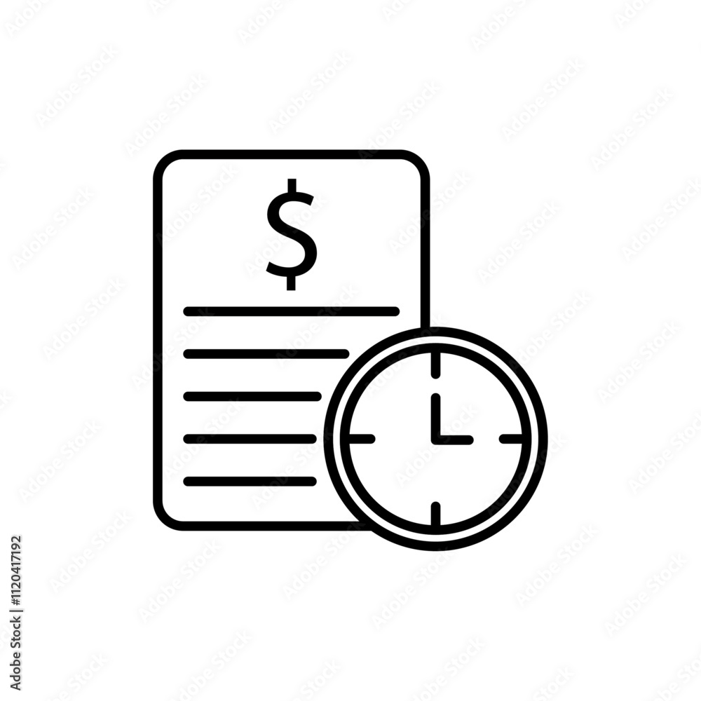 Loan rate and term icon Thin line art collection Loan rate and term icon Thin line art collection