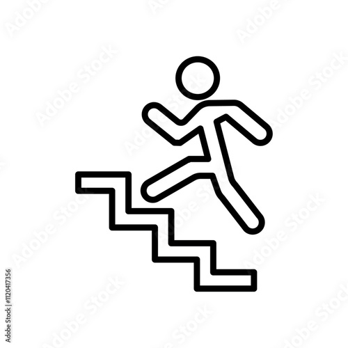 Man climbing icon Thin line art collection