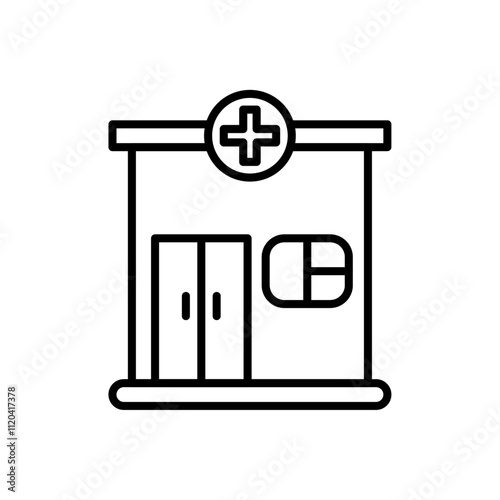 Medical center icon Thin line art collection