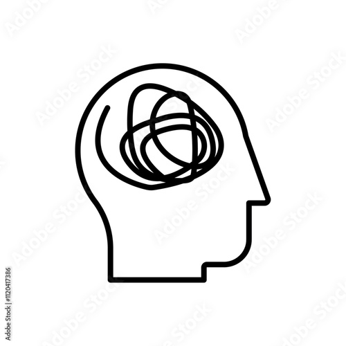 Mental disorder icon Thin line art collection