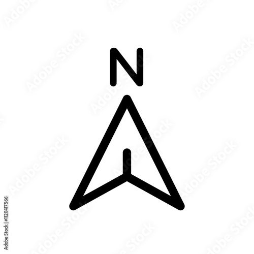 North icon Thin line art collection