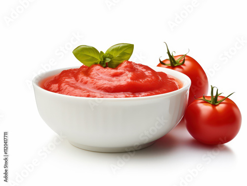 Tomato sauce (passata) in a white bowl