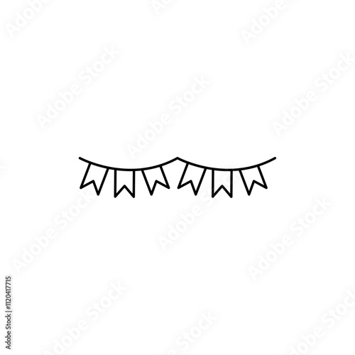 Party pennants icon Thin line art collection