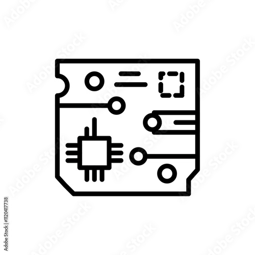 PCB icon Thin line art collection
