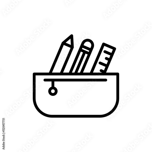 Pencil case icon Thin line art collection