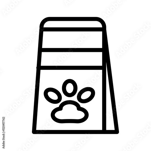 Pet food bag icon Thin line art collection