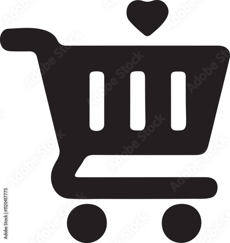 Shopping cart flat illustration vector ecommerce or marketing icon.