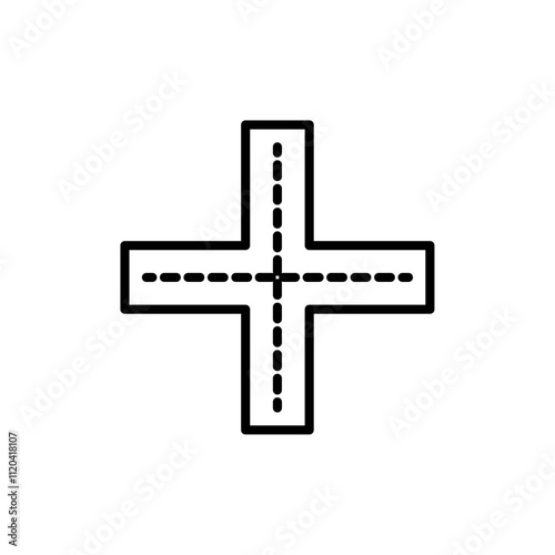 Road junction icon Thin line art collection