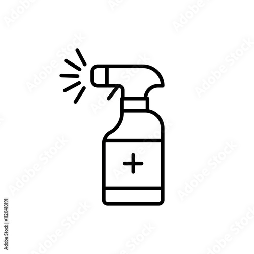Sanitizing spray bottle icon Thin line art collection