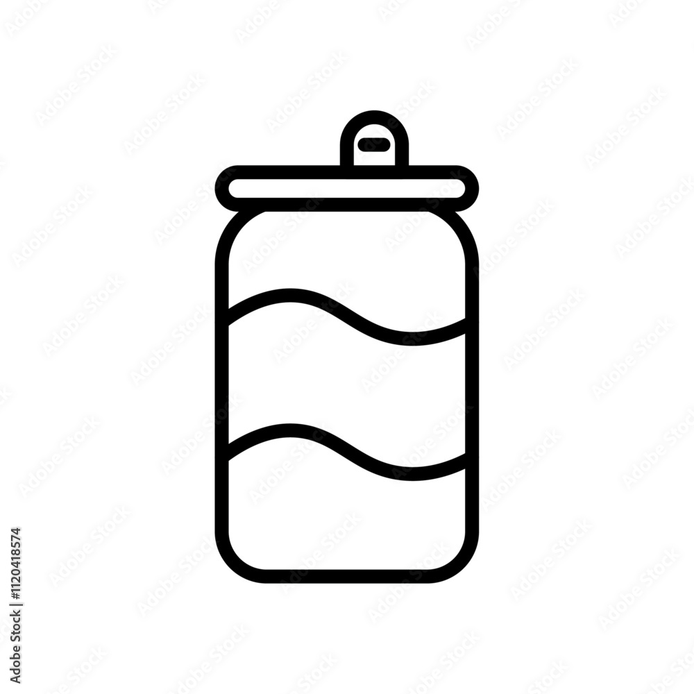 Soda can icon Thin line art collection