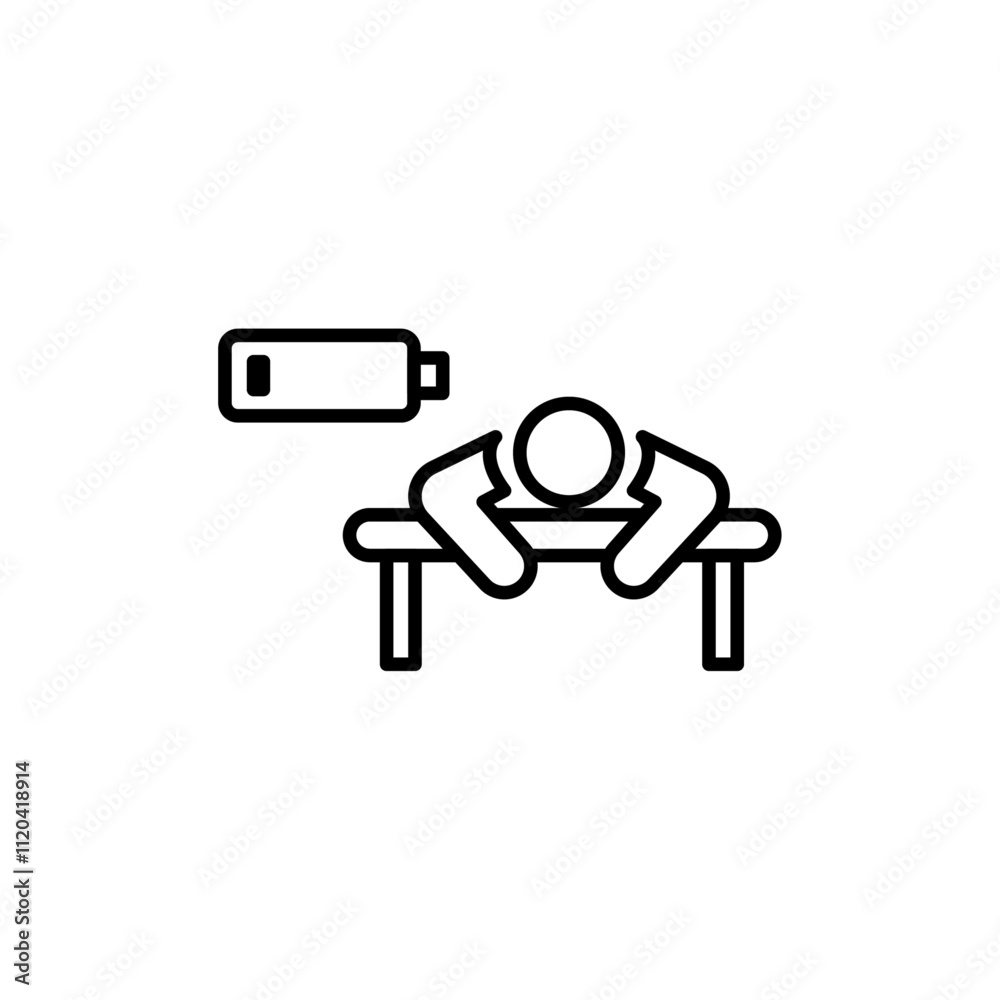 Tired person icon Thin line art collection Tired person icon Thin line art collection