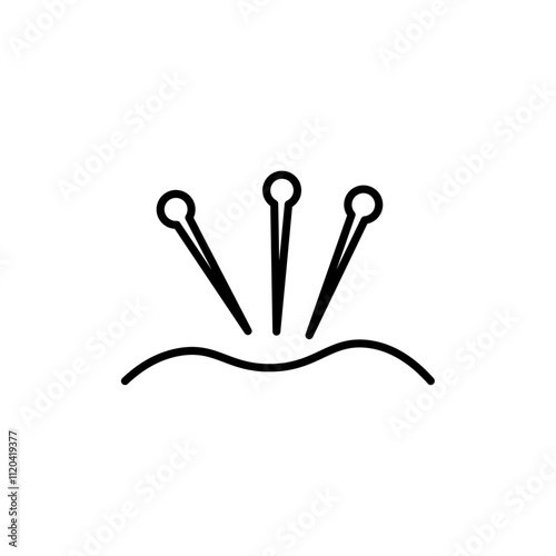 Acupuncture icon Thin line art collection