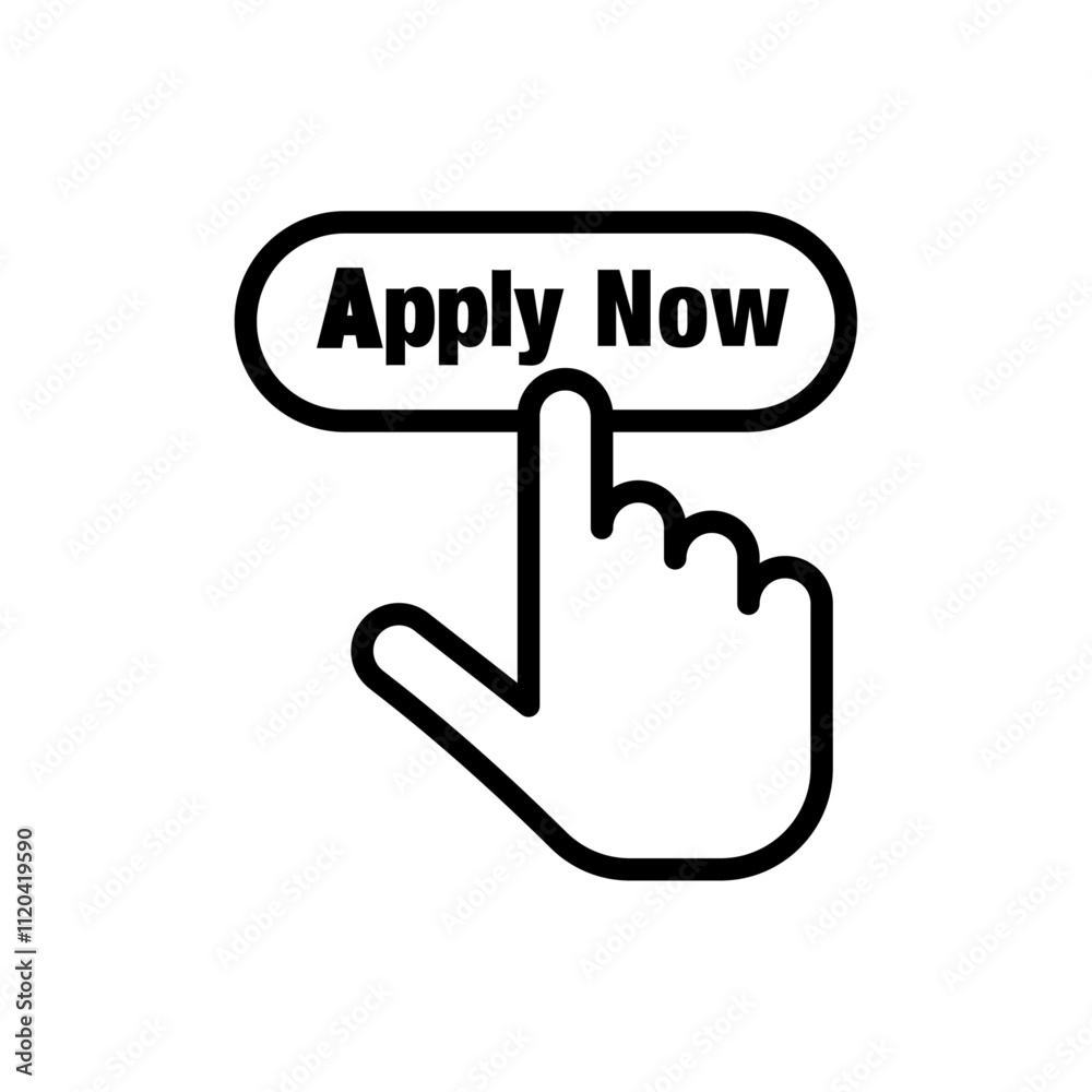 Apply now icon Thin line art collection Apply now icon Thin line art collection