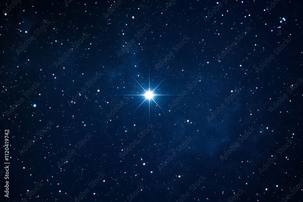 A clear, starry sky with one particularly bright star, symbolizing a lost loved one's presence and legacy A clear, starry sky with one particularly bright star, symbolizing a lost loved one's presence and legacy