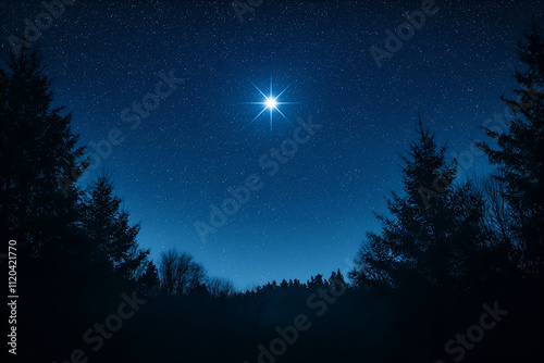 A clear, starry sky with one particularly bright star, symbolizing a lost loved one's presence and legacy
