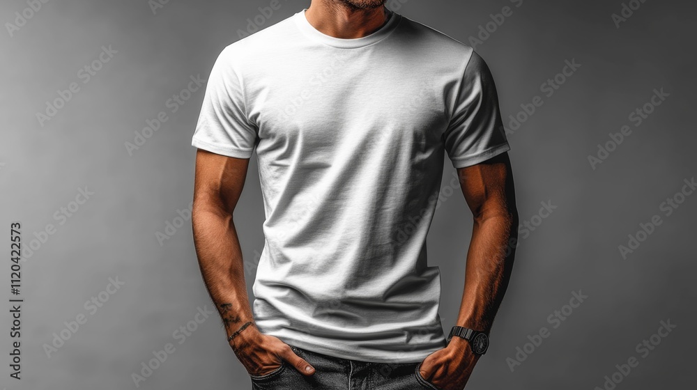 Compression T-shirt Mockup in White Color. Generative AI Compression T-shirt Mockup in White Color. Generative AI