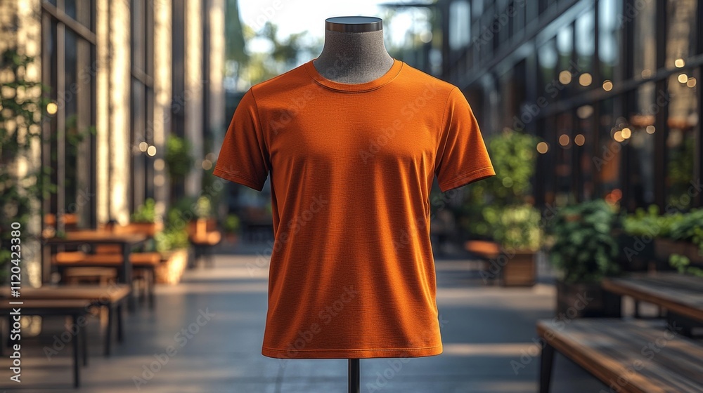 3D Render MOCKUP T-shirt in Cinnamon color on a mannequin. Generative AI 3D Render MOCKUP T-shirt in Cinnamon color on a mannequin. Generative AI