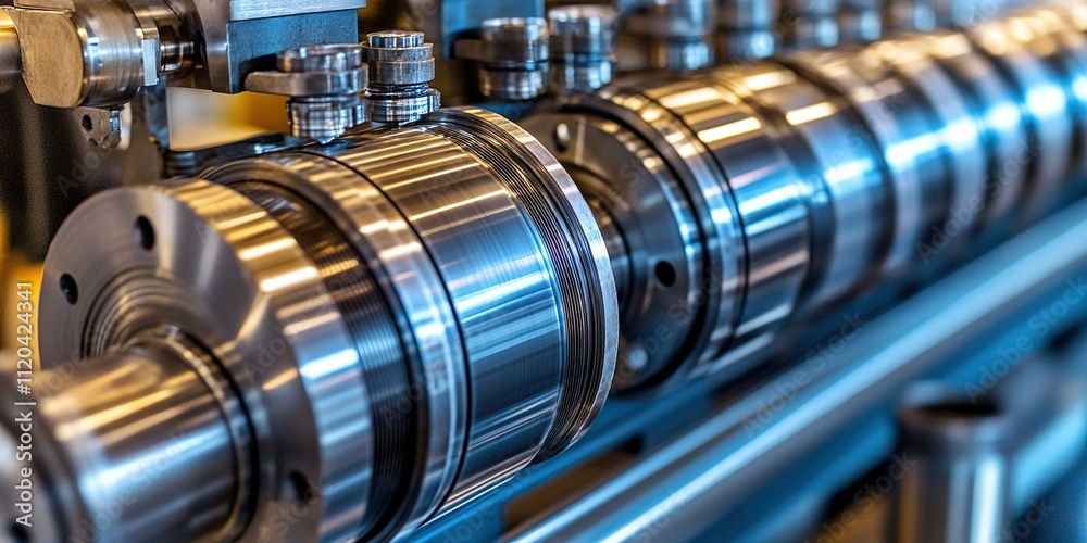 High precision metal components in an industrial setting showcasing advanced engineering processes High precision metal components in an industrial setting showcasing advanced engineering processes