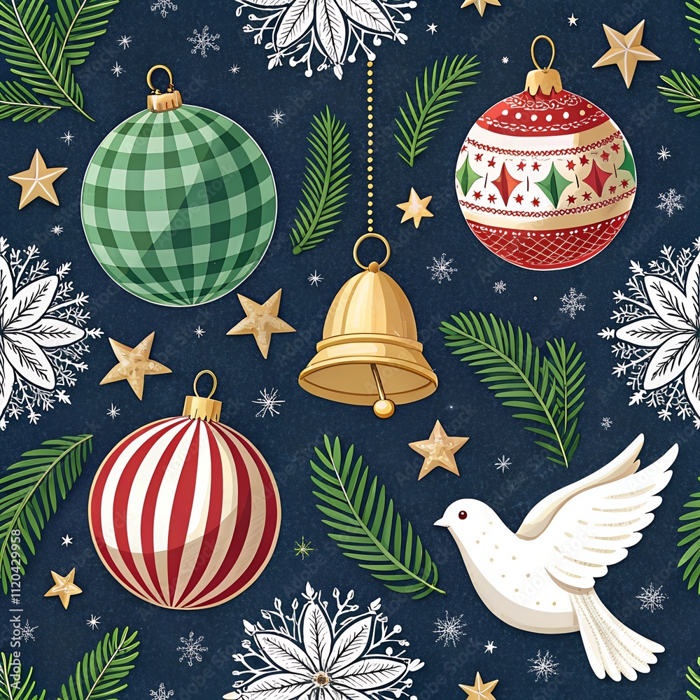 christmas seamless pattern with christmas balls christmas seamless pattern with christmas balls
