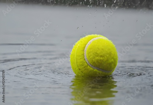 tennis ball on the court
