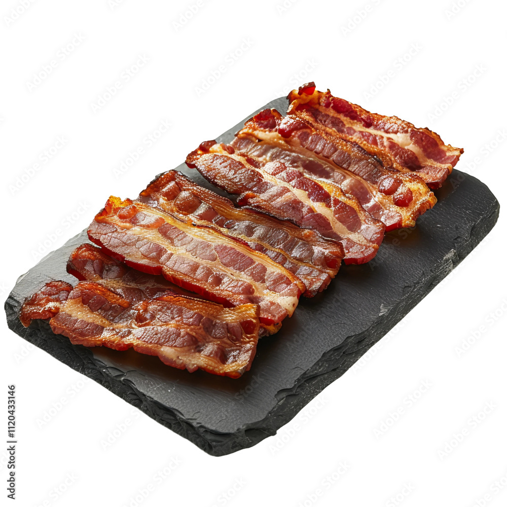 bacon slices on a white background. bacon slices on a white background.