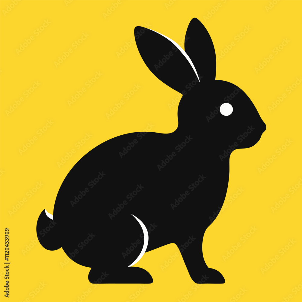 Obraz premium Rabbits silhouette,isolated white background