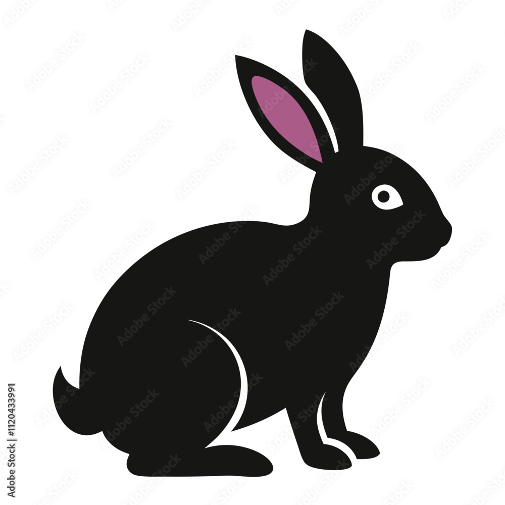 Obraz premium Rabbits silhouette,isolated white background