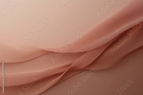 Flowing silk fabric abstract background. Mocha Mousse - color of the year 2025. Elegant textile for fashion, wedding design and luxury branding.