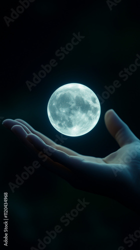 Moon in hand. 