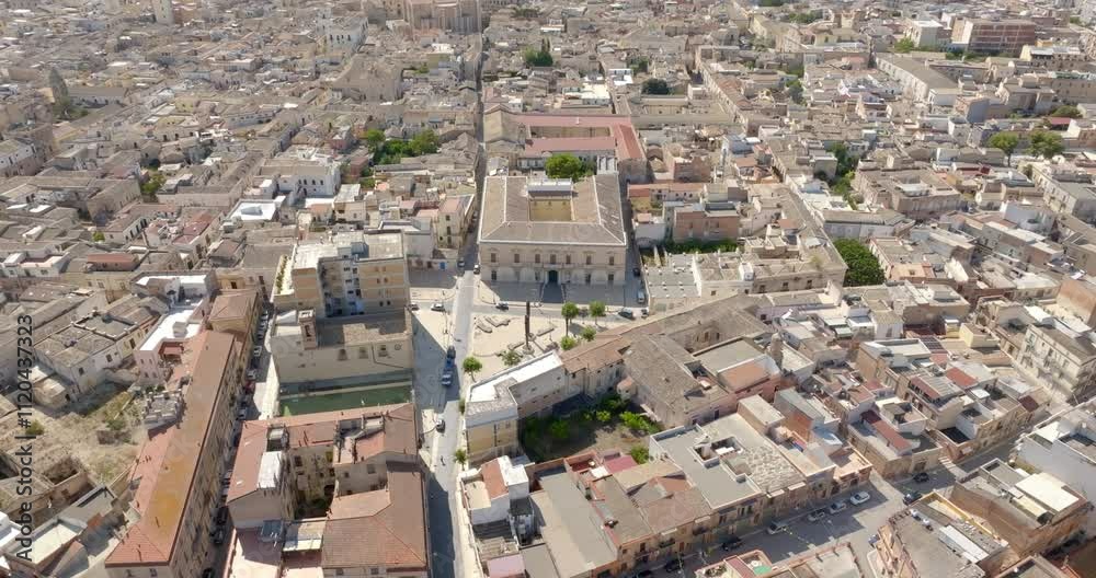 Aerial view of houses, buildings and apartments in the historic center of Lucera, in the province of Foggia, Puglia, Italy. Aerial view of houses, buildings and apartments in the historic center of Lucera, in the province of Foggia, Puglia, Italy.