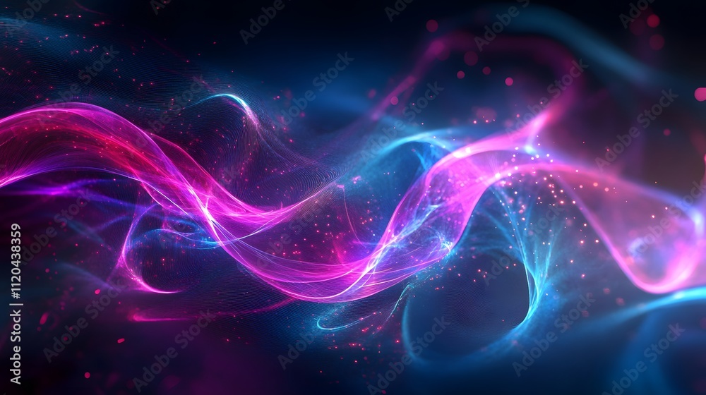 Abstract neon energy flashes in a virtual environment Abstract neon energy flashes in a virtual environment