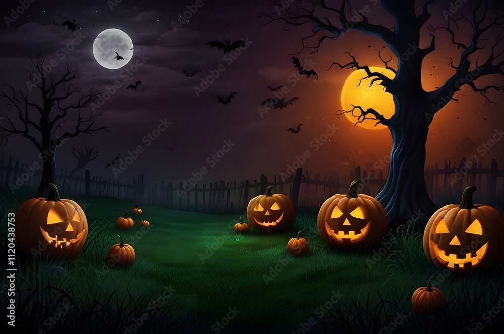 Fototapeta premium Realistic halloween background