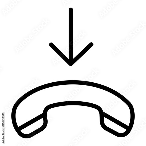 Handset icon with incoming call. Vector illustration.