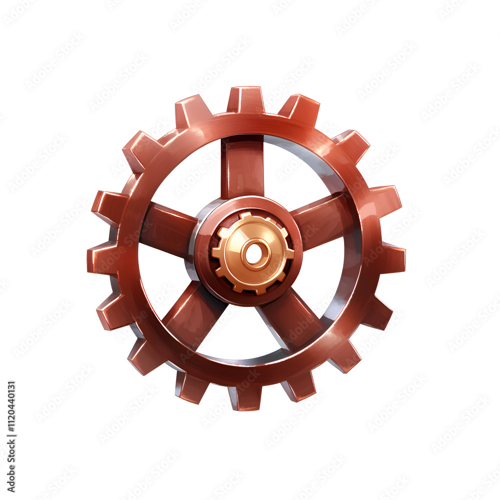 Obraz premium Detailed gear design with a shiny metallic finish showcasing industrial craftsmanship and engineering innovation