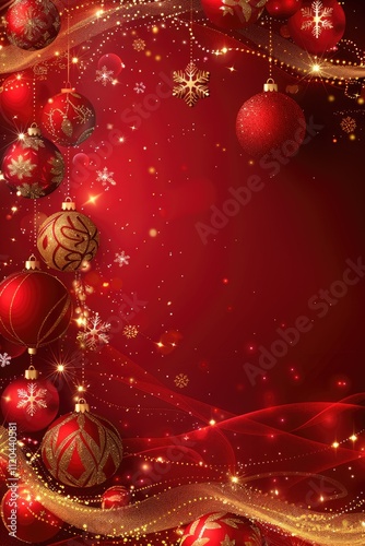 Festive social media template featuring vibrant red and gold decorations for the holiday season